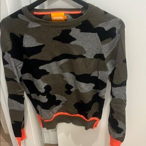WISPR women Camouflage cotton Sweater - Black, Gray, and Orange, size small